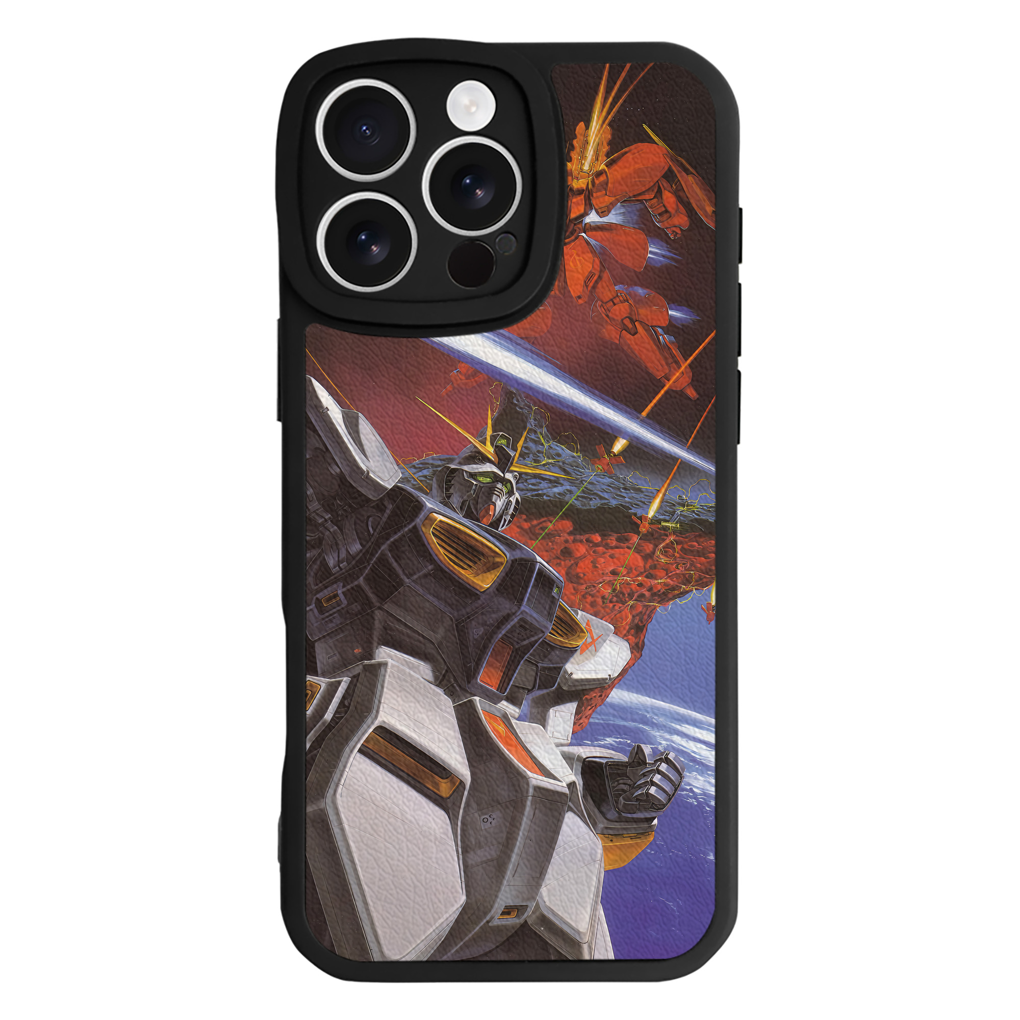 （画像用） 機動戦士ガンダム Mobile Suit Gundam 【iPhone 16シリーズ対応】シリコンスマホケース（レザー調） 材質：シリコン